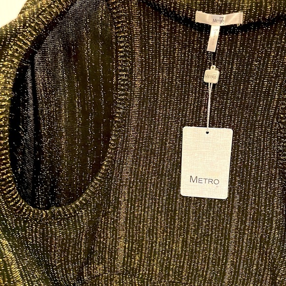 NWT Womens Black w/Metallic Threading Crop Evening Shrug open front Sweater S/M - Picture 12 of 16